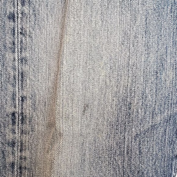 Vintage 90s Levis 501 Dark Blue Button Fly Straight Leg Rip In Knee Tag Size 34 - Picture 6 of 11